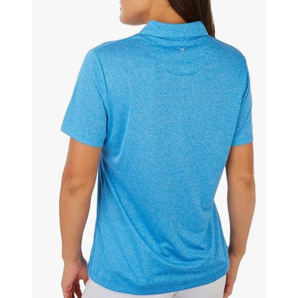 CALLAWAY Womens Golf Polo Shirt Small Blue Heather Quarter Zip Short Sleeve NWT - Picture 3 of 11